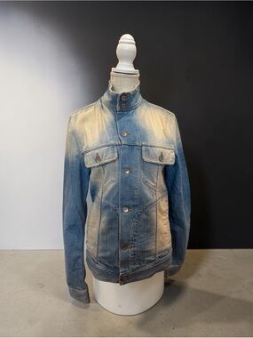 Dolce & Gabbana Light Blue and Cream Washed Denim Jacket